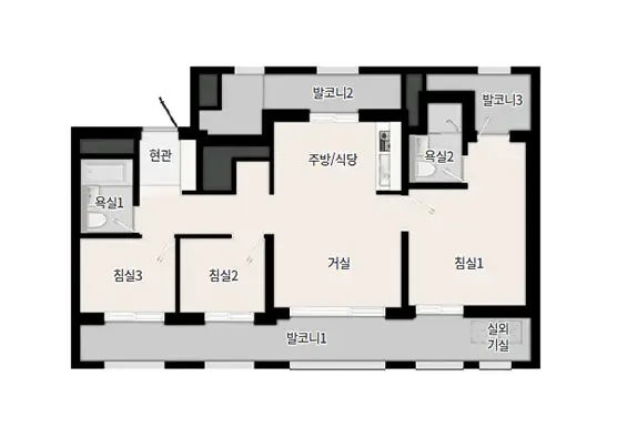 용인 푸르지오 아파트의 84타입구조